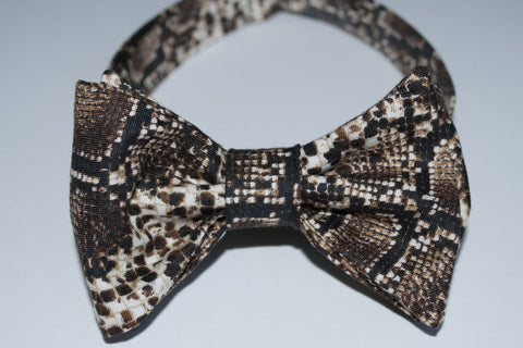 Snakeskin Print Bow Tie - Mens