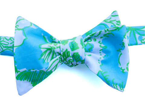 Designer Blue and Green Bow Tie