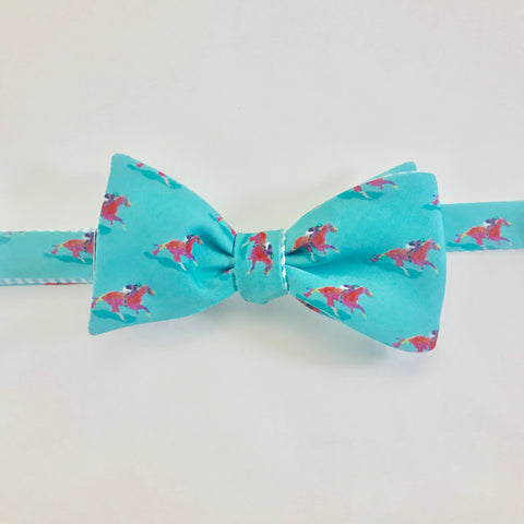 Race Horse Bow Tie - Turquoise