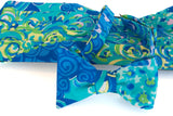 Designer Blue Swirls Bow Tie