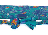 Designer Blue and Turquoise Bow Tie