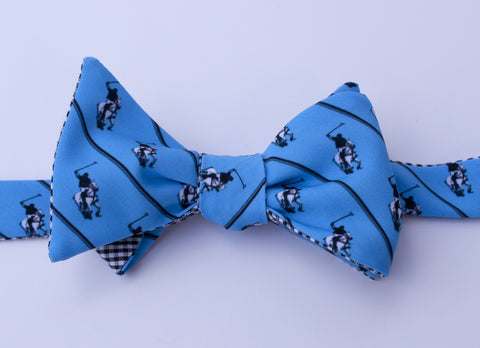Polo Player Bow Tie - blue