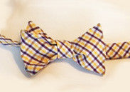 CBC Purple and Gold Plaid Bow Tie