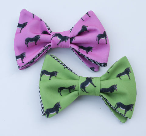 Zebra Print Bow Tie - green
