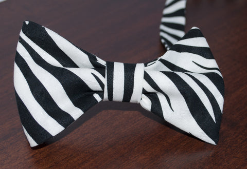Zebra Pattern Bow Tie - Mens