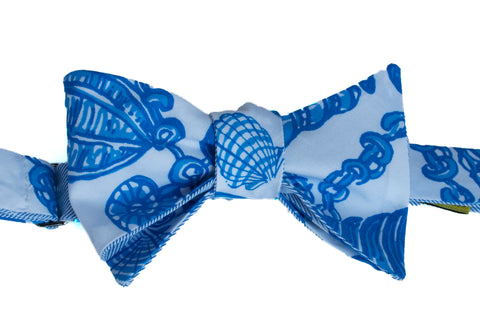 Designer Blue Shells Bow Tie