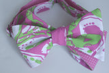 Designer Dark Pink & Green Bow Tie