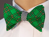 Green Plaid Reversible Bow Tie