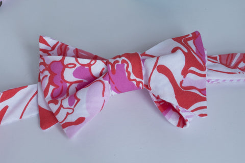 Designer Orange and Hot Pink Bow Tie