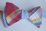 Red Spring Plaid Bow Tie