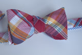 Red Spring Plaid Bow Tie