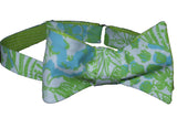 Designer Blue and Green Bow Tie