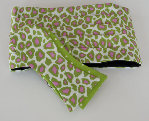 Green with Pink Cheetah Bow Tie