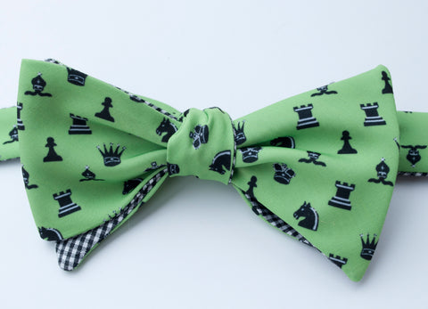 Chess Bow Tie - green
