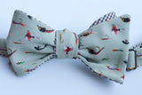 Fishing Flies Bow Tie - sage green
