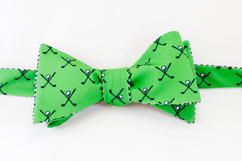 Golf Bow Tie - green & navy