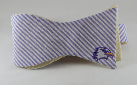 Embroidered Eagle Seersucker Bow Tie