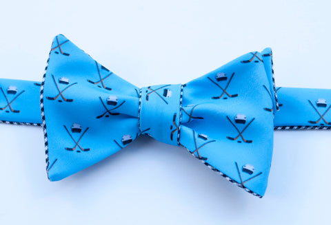 Ice Hockey Bow Tie - blue