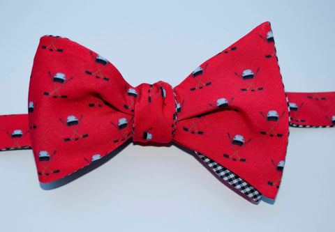 Ice Hockey Bow Tie - red