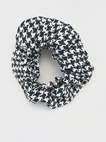Black Hounds Tooth - Scrunchie