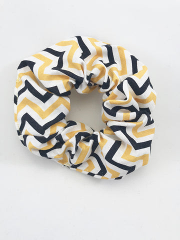 Gold & Navy Zig-Zag - Scrunchie