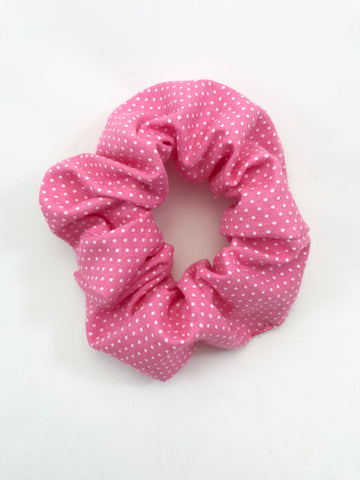 Pink & White Mini Dots - Scrunchie