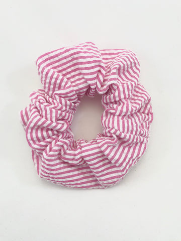 Pink Seersucker - Scrunchie