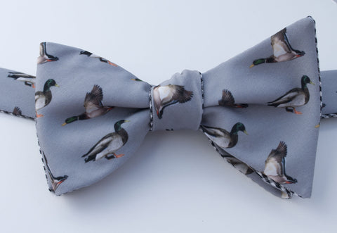 Mallard Duck Bow Tie - grey