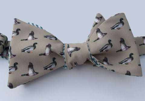 Mallard Duck Bow Tie - khaki