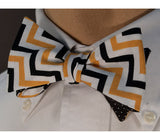 Gold & Black Chevron Bow Tie - Men's