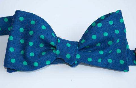 Navy with Green Dot Bow Tie