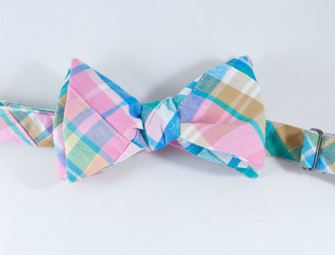 Pastel Madras Bow Tie