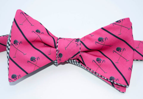 Polo Helmet Emblem Bow Tie - pink