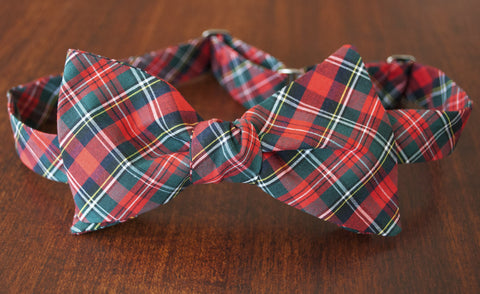 Red Plaid Bow Tie