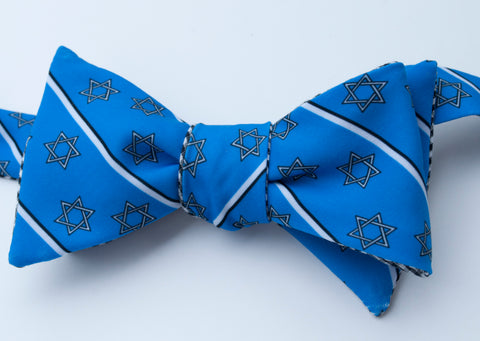 Star of David Bow Tie - black and white