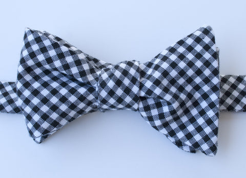 Black Check Bow Tie