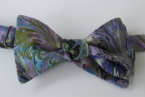 Purple Oil and Water Bow Tie